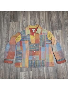 Travel Smith VTG Women's Jacket Patchwork Woven Multicolor Size Med Retro Boho